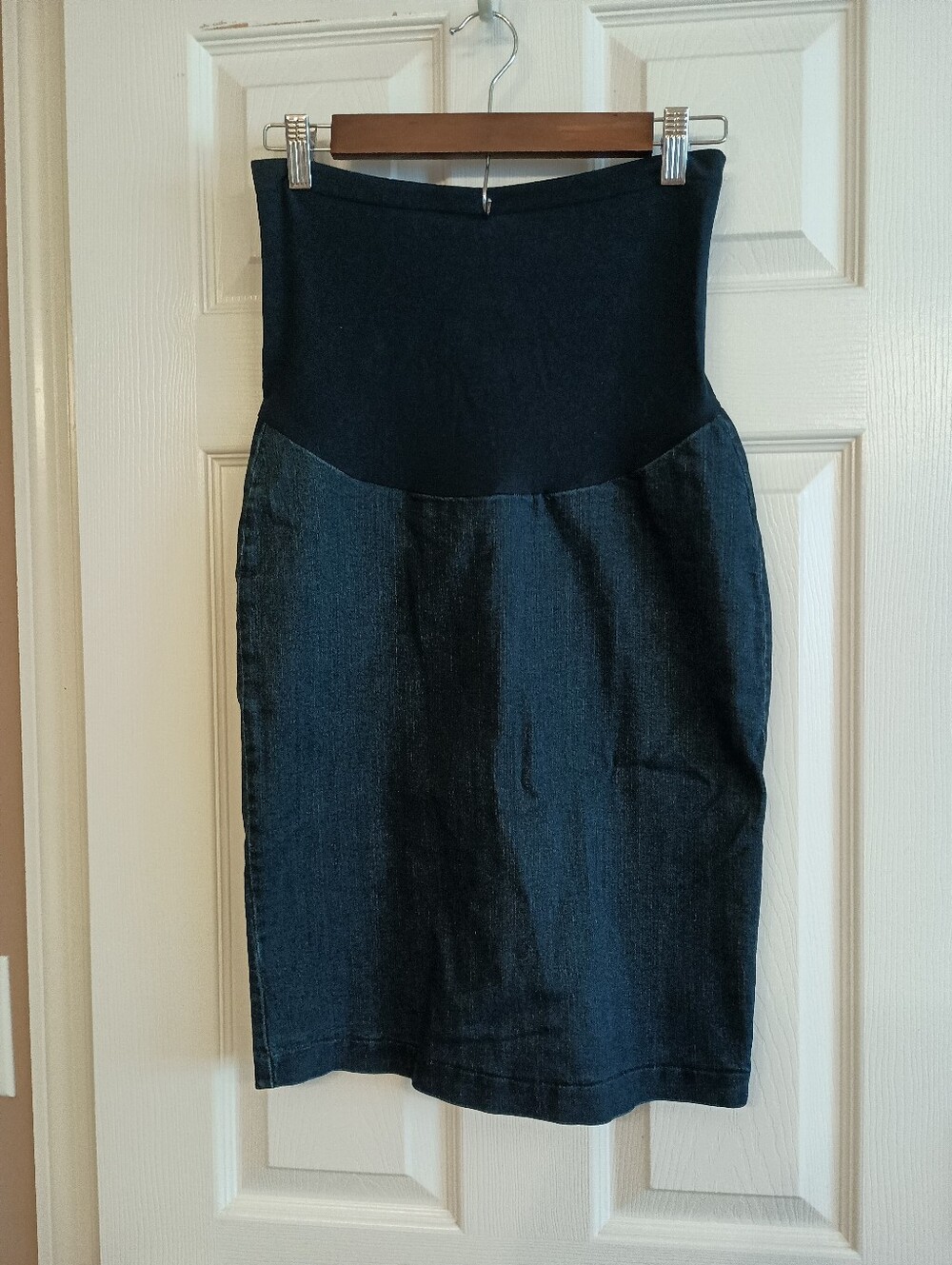 Maternity Denim Pencil Skirt